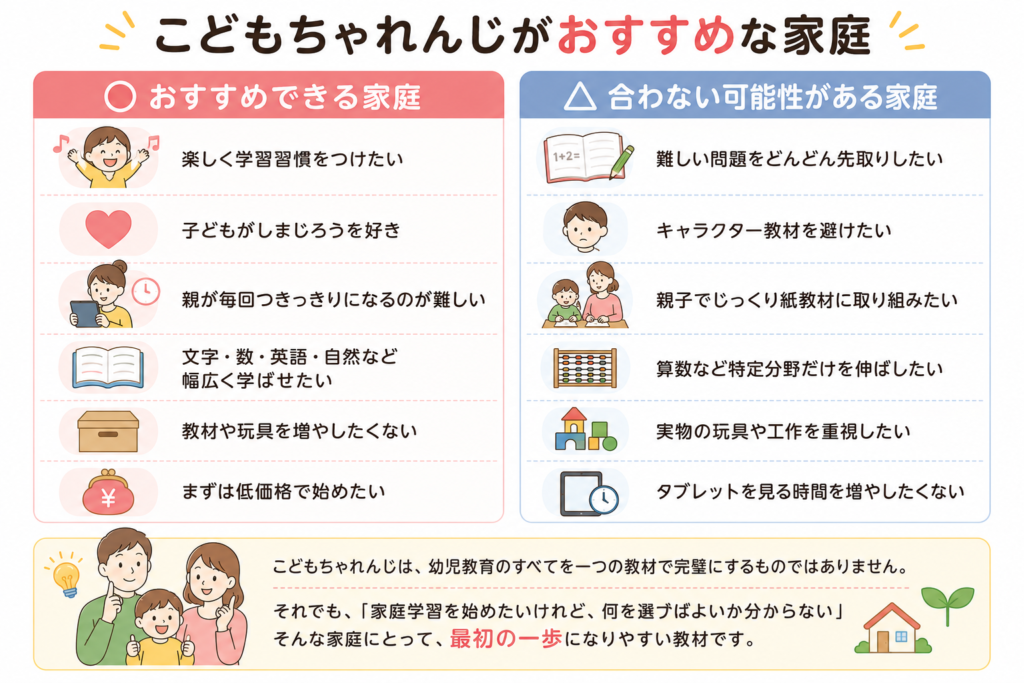 こどもちゃれんじがおすすめな家庭